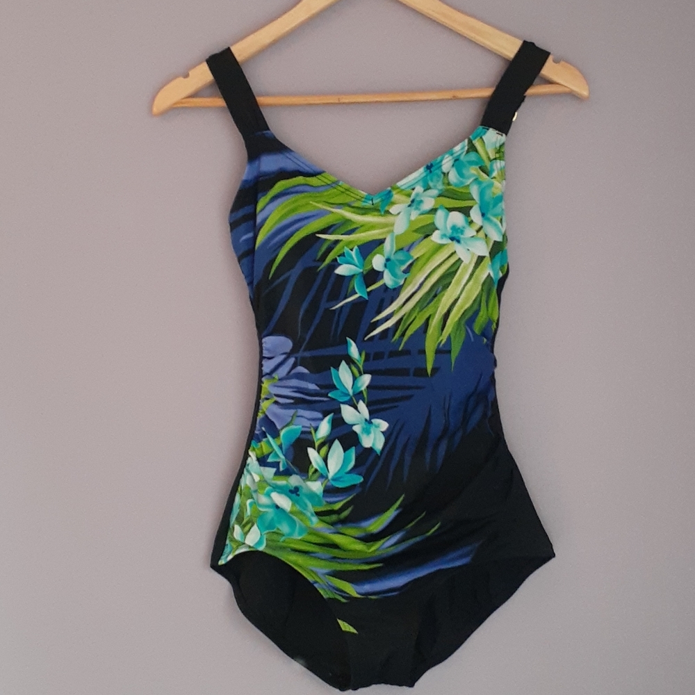 Floral Ruched One Piece Swimsuit
